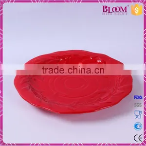 Ceramic Red Wedding Decoration Dry Fruit Plate thumbnail-2