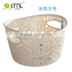 Lace Design Plastic Basket, Lace Baskets, Plastic Round Shape Basket thumbnail-3