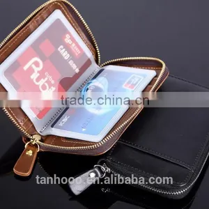 RFID Protection Men Leather Passport Holder Mobile Phone Card Holder thumbnail-4