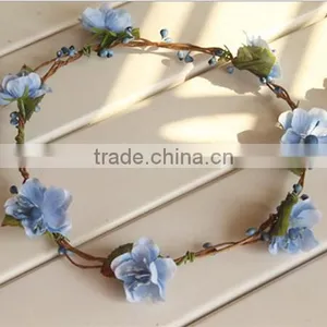 Factory Directly Little Artificial Flower Head Wreath Fabric Rose Flower/leaf Wreath thumbnail-2