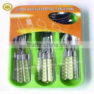 Stainless Steel Cutlery Set With Plastic Handle thumbnail-1