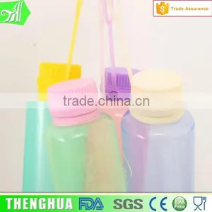 Travel Folding Silicone Water Bottle With Handle Clear Item For Drinks thumbnail-1