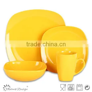 Yellow Fine Porcelain Square Dinner Set China Bulk thumbnail-1