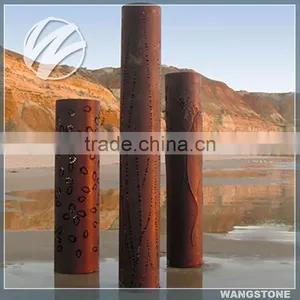 Simple Design Abstract Weathering Steel Column Shape Sculpture for Seaside Decor thumbnail-1