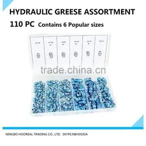 110 Pc Sae Hydraulic Lubrication Lube Grease Fittings Assortment Zerk Fitting thumbnail-1