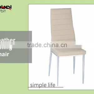 Upholstered Metal Leg Black Dining Room Furniture Dining Stool Leather Chair thumbnail-2