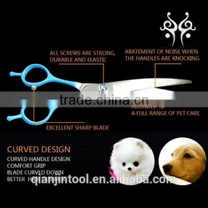2017 New Arrival 440C Curved Scissors Dog Grooming Scissors Rubber Handle Pet Scissors thumbnail-1