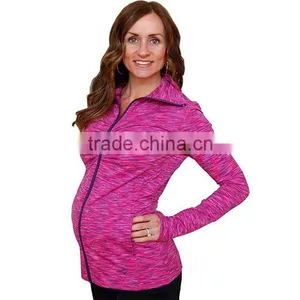 Stylish High Collar Full Zipper Front Ruching Active Jacket Customized Women Zip Up Hoodies Wholesale For Gym Sports thumbnail-1