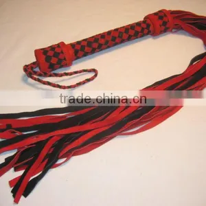 Leather Black & Red Flogger thumbnail-1