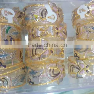 Peacock Broad Hand Carved Gold Plated BRACELET BANGLE KADA thumbnail-1