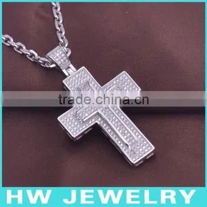 HWMCP1290 Micro Pave Setting Jesus Cross Pendant thumbnail-1