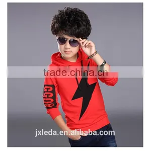 Boys New Spring Hooded Lightning Printing Long Sleeve Fleece Children Sports Coat thumbnail-2