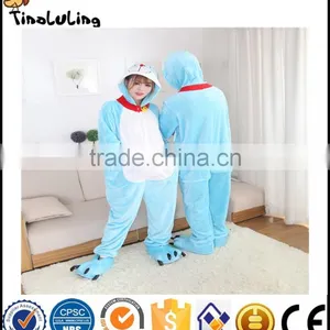 Wholesale Flannel Doraemon Pajamas One Piece Cartoon Pajamas Cat Onesie Pajamas thumbnail-4