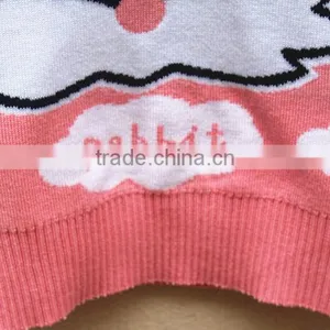 Lovely Rabbite Knitting Pattern Pink Red Baby Girls Stylisg Latest Sweater thumbnail-4