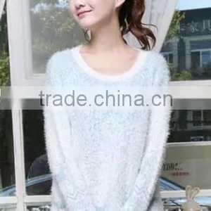 2016 Knitting Lady Beautiful Light Blue Christmas Sweaters Uglysweaters Design for Women thumbnail-2