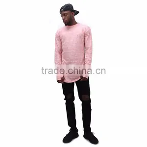 2017 Wholesale China Men Clothing t Shirt Long Sleeve Longline t Shirt thumbnail-1