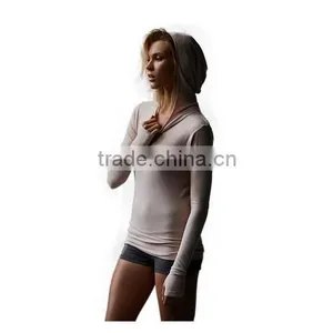 High Quality Custom 100% Cotton Exercise Gym Plain Hoodie With Glove thumbnail-1