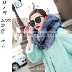 2016 Sliver Fox Fur Whole Skin Luxury Wedding Genuine Real Whole Skin Fox Fur Neck Ring Shawls Winter Women Fur Scarves Pashmina thumbnail-1