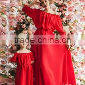 Matching Mother And Me Dresses Family Look Mother And Daughter Dresses Chiffon Maxi Dresses thumbnail-6