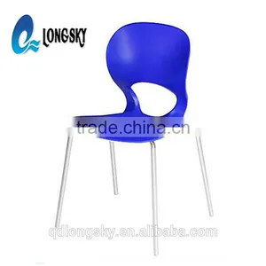 LS-4029 Popular Plastic Stackable Armless Chairs Best Price Top Supplier Wholesale Plastic Chairs With Steel Legs thumbnail-5