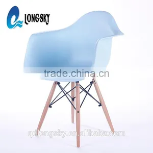 LS-4012 Italian Design TATAMI Plastic Leisure Chairs With Arms and Wood Legs thumbnail-5