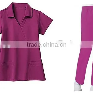 Body Fit Mock Wrap Hospital Staff Uniform thumbnail-5