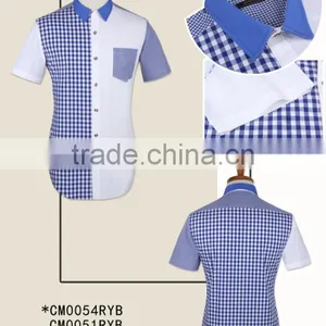 Latest High Fashion Special Contrast Checked Short Sleeves Stylish Cotton Men Shirts thumbnail-1