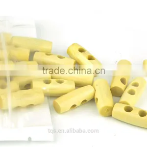 50Pcs/bag 25mm Custom Natural Wood Toggle Horn Buttons For Coat thumbnail-1