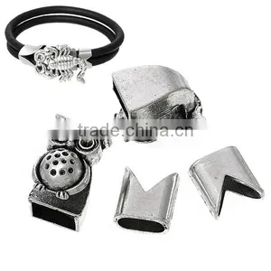 Hook Clasps Bracelet End Bar With Slider For Leather Bracelet Owl Halloween Antique Silver 19mm X13mm 13mm X12mm thumbnail-3