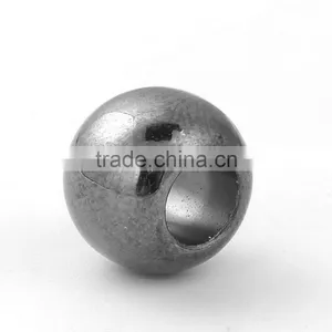 CCB Plastic Round Gunmetal European Style Large Hole Charm Beads thumbnail-1