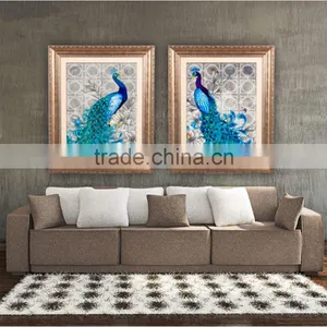 2016 Hot 5D Fashionable Diamonds Plated Embroidery Peacock Pattern Painting Cross Stitch Kit Home Bedroom Living Room Decoration thumbnail-1