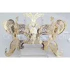 Black Mask Metal Mask Filigree Swarovski Crystal For Woman Weddings thumbnail-1