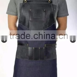 Hand Crafted Custom Logo Black Barber Waxed Canvas Apron for Mens thumbnail-3