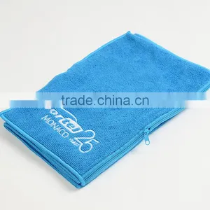 2017 Hot Selling Microfiber Sport Towel,gym Towel With Zipper Pocket Textile for Travel thumbnail-2
