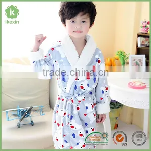 Cute Children Keep Warm Flannel 100% Polyester Bathrobe thumbnail-3