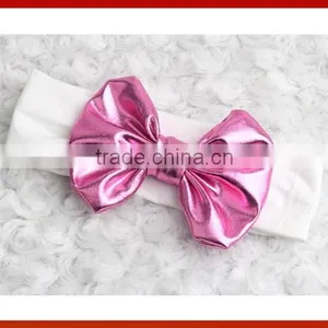 New Design 2015 Hair Crown Children Fabric Bow Design Baby Headband/Korean Design Baby Headband With Bows thumbnail-3