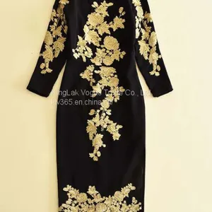 High Quality Designer Clothing Women Fashion Embroidery Long Party Prom Dress China Wholesale thumbnail-3