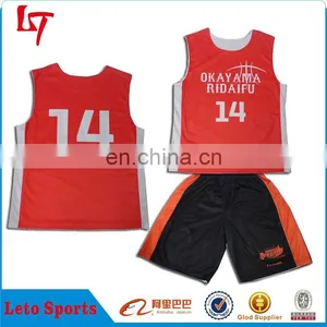 Reversible Basketball Kits Custom Sublimation Basketball Jersey/warm up Layer Base t Shirts & Shorts With 100% Polyester thumbnail-1