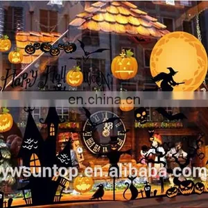 Halloween Theme Castle Pumpkin Bat Window/Wall Sticker Halloween Decoration Home Decoration thumbnail-3