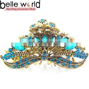 Elegant Europen Retro Big Alloy Rhinestone Jewel Hair Claw Clip thumbnail-1
