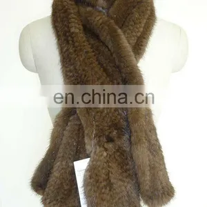 HK101 Ladies Fox Fur Long Scarf thumbnail-1