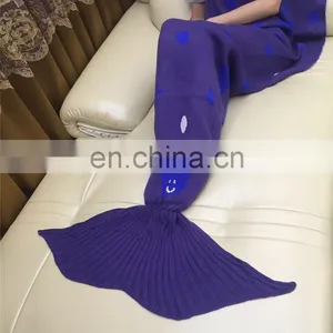 Charming Colorful Mixed Crotched Fish Tail Blanket Mermaid Tail Light Fish Blanket Warm Soft Sleeping Bag for Siesta thumbnail-4