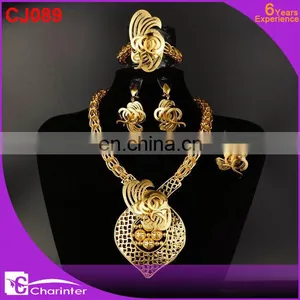 Wedding Dubai Gold Jewelry Set CJ088 thumbnail-2