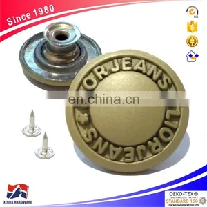 20mm Jeans Metal 3D Buttons, Brass Button And Rivet For Denim, Jackets thumbnail-1