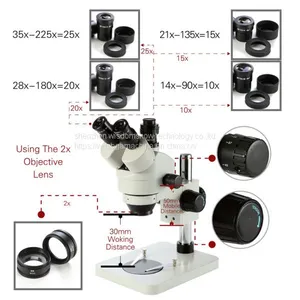 High Resolution Inspection Trinocular Stereo Industrial Microscope With 14MP HDMI HD Camera thumbnail-3