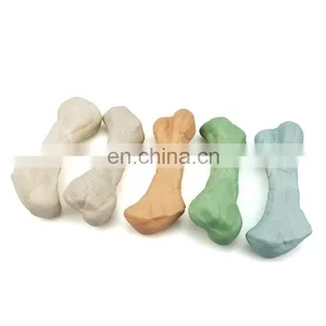 2020 Wholesale Straw Material Eco-friendly Pet Productions Simulated Bone Shaped Dog Chewing Bone thumbnail-3