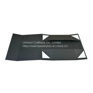 One Piece Folding Box Black and White Box Folding Magnet Flap Box Can be Customized Logo thumbnail-5