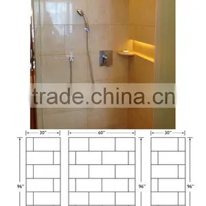 Classic Cultured Marble Shower Surround, Cast Marble Shower Panel, Shower Surround Kits thumbnail-4