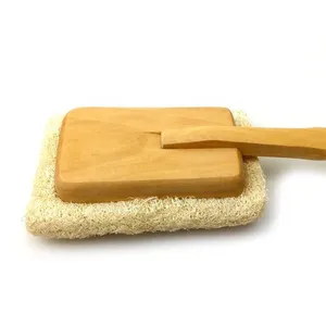 Wooden Bath Loofah Body Back Shower Loffa Brush With Long Handle thumbnail-4