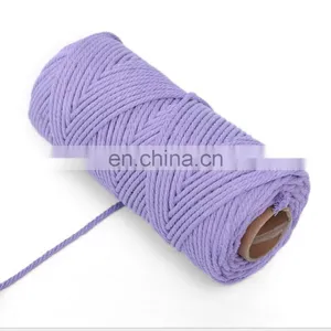 Macrame Soft Colorful 100% Cotton Drawstring Yarn Cord Rope 3mm for Craft thumbnail-2